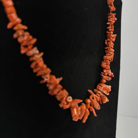 Natural Red Branch Coral Necklace 18” Vintage - Picture 3 of 8